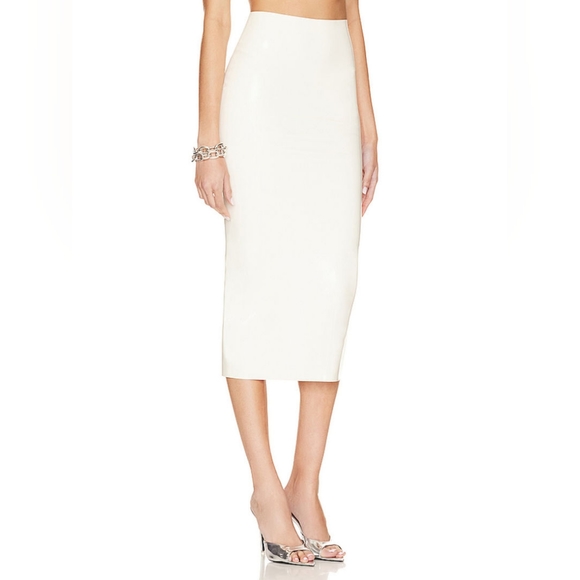 10. NWT NBD LATEX CITRA MIDI SKIRT SIZE XS - Picture 2 of 8